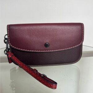 Coach 1941 Oxblood Glove Tanned Leather Wrislet Clutch